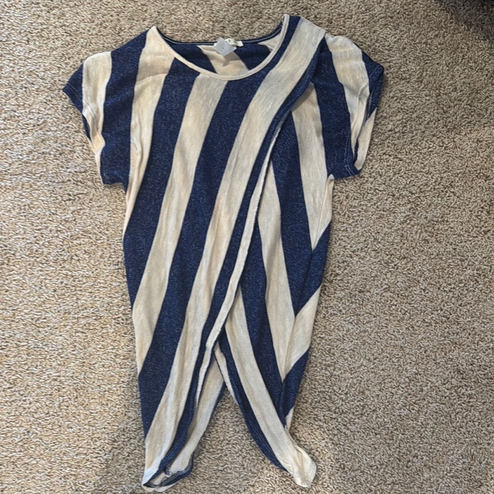 Striped Blue and Cream Top
